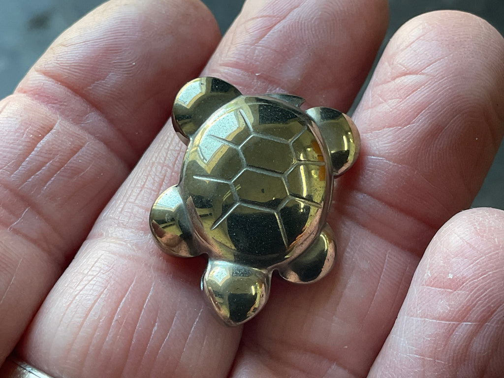 Small Pyrite Carved Turtle