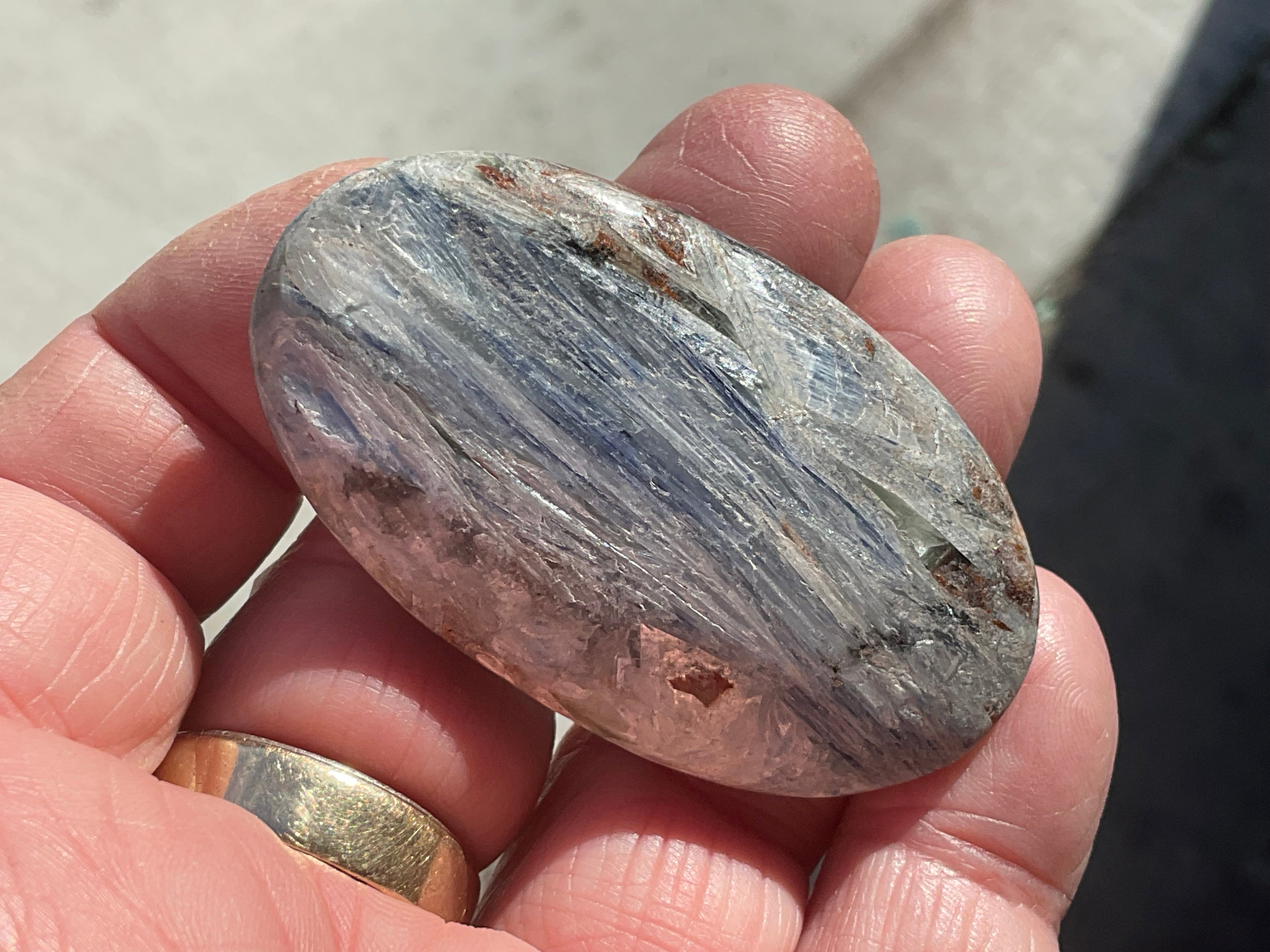 44g Blue Kyanite Palmstone 1C