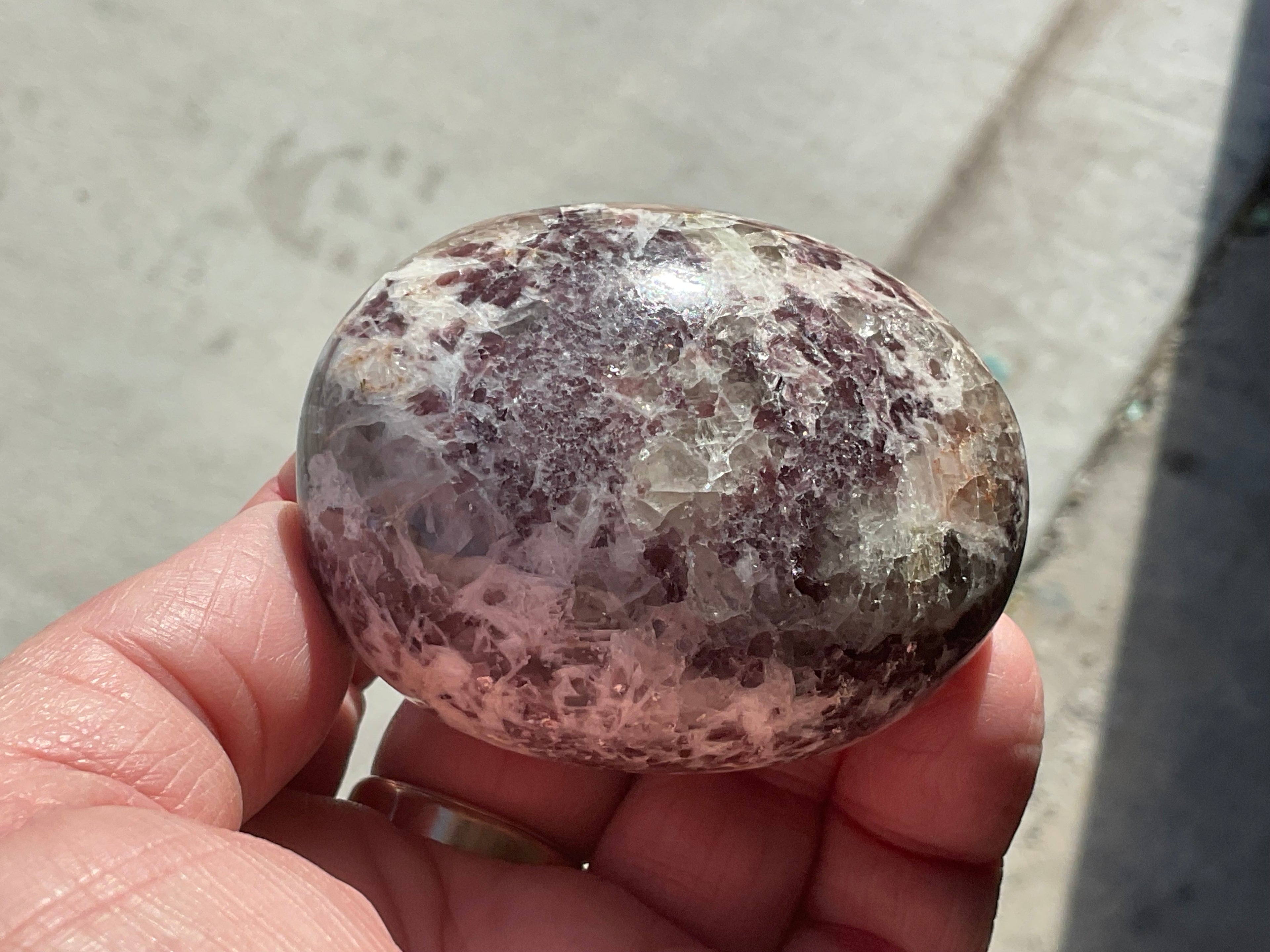169g Lepidolite Palmstone 2C