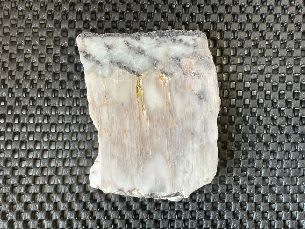 208g Pink Petalite Polished Slab with Lepidolite Crust