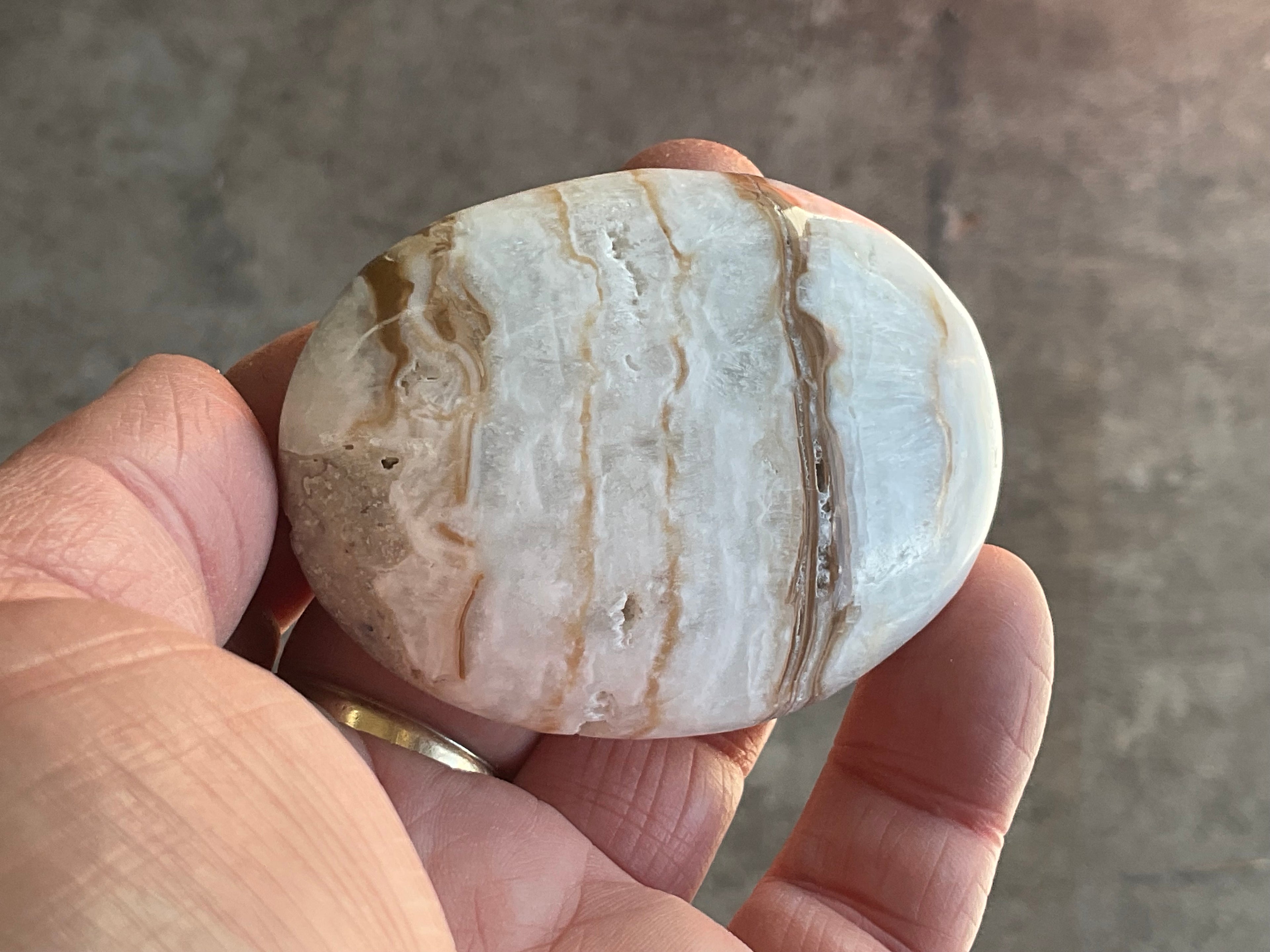 100g Calcite with Aragonite Palmstone 1B