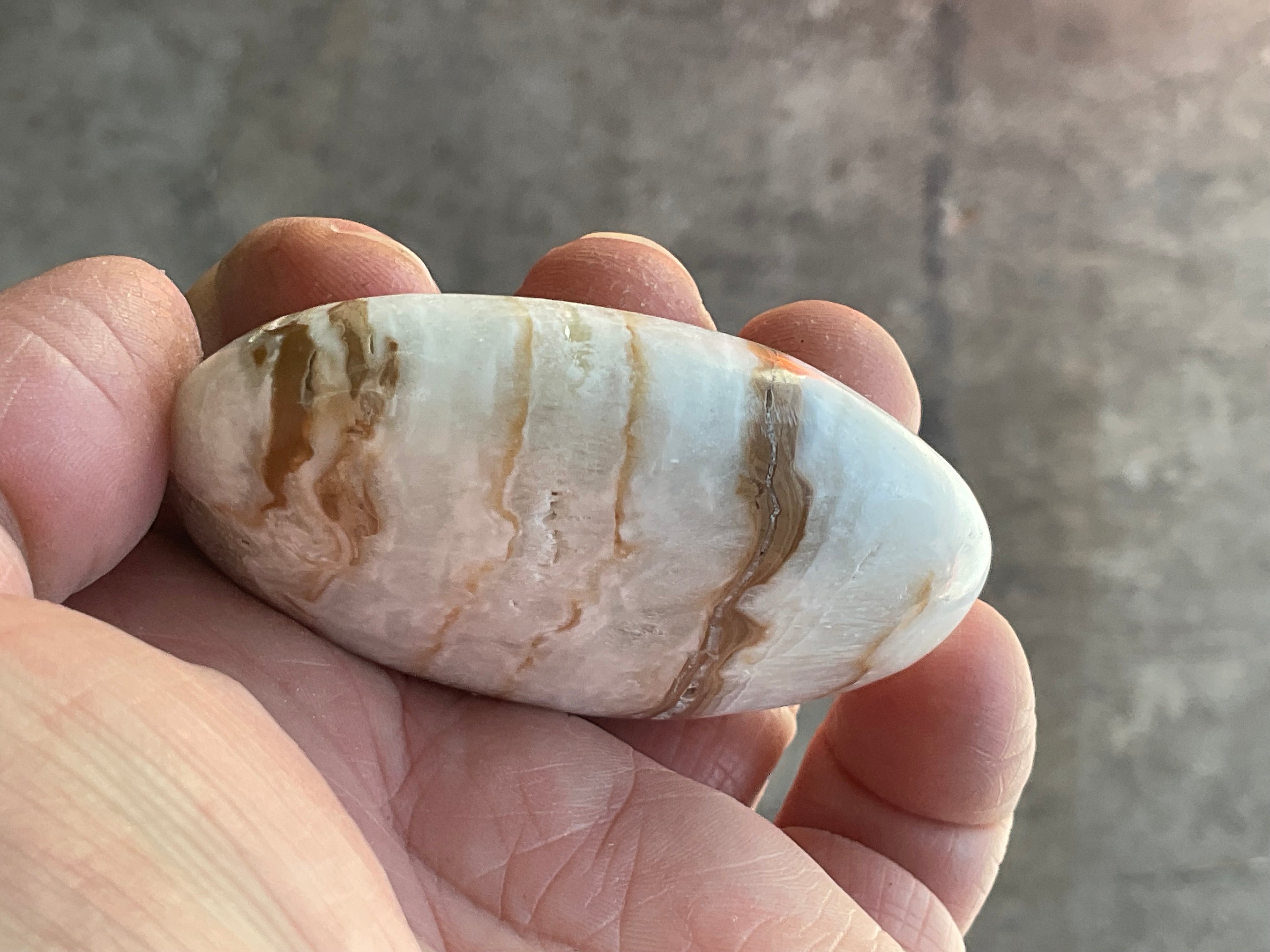 100g Calcite with Aragonite Palmstone 1B