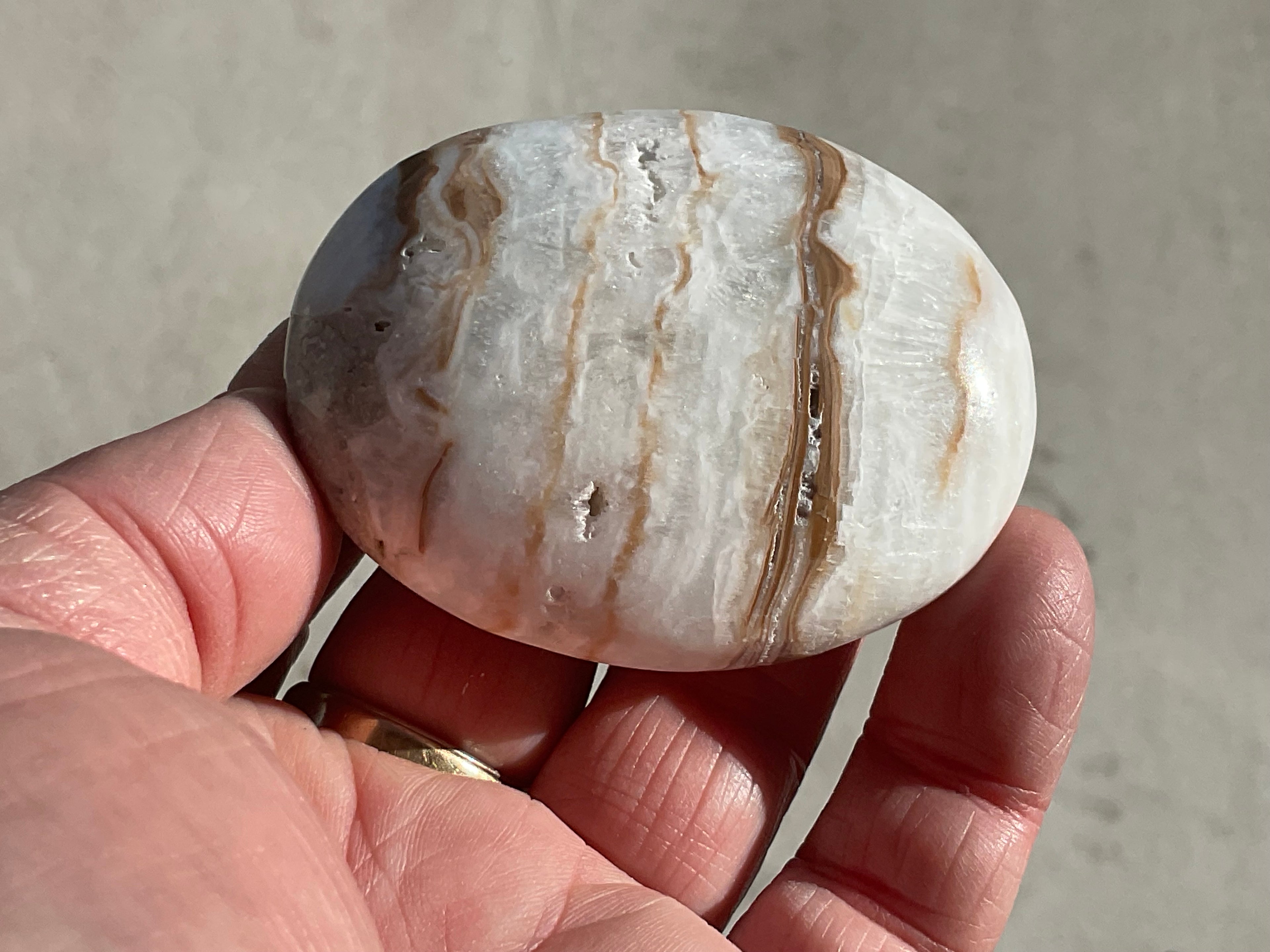100g Calcite with Aragonite Palmstone 1B