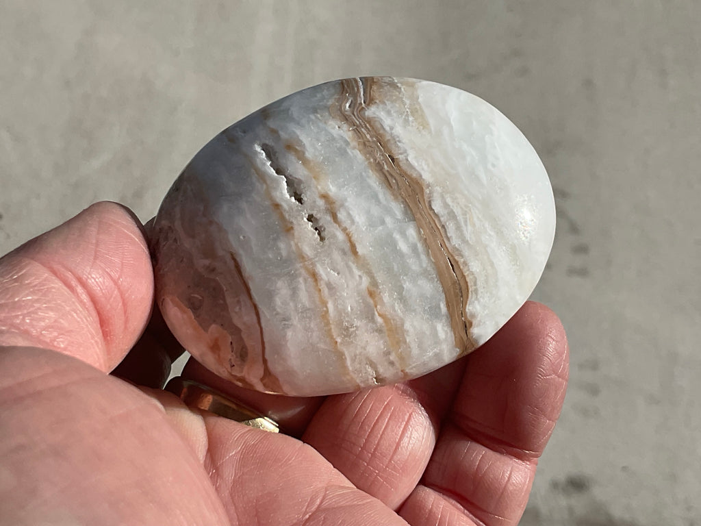 100g Calcite with Aragonite Palmstone 1B