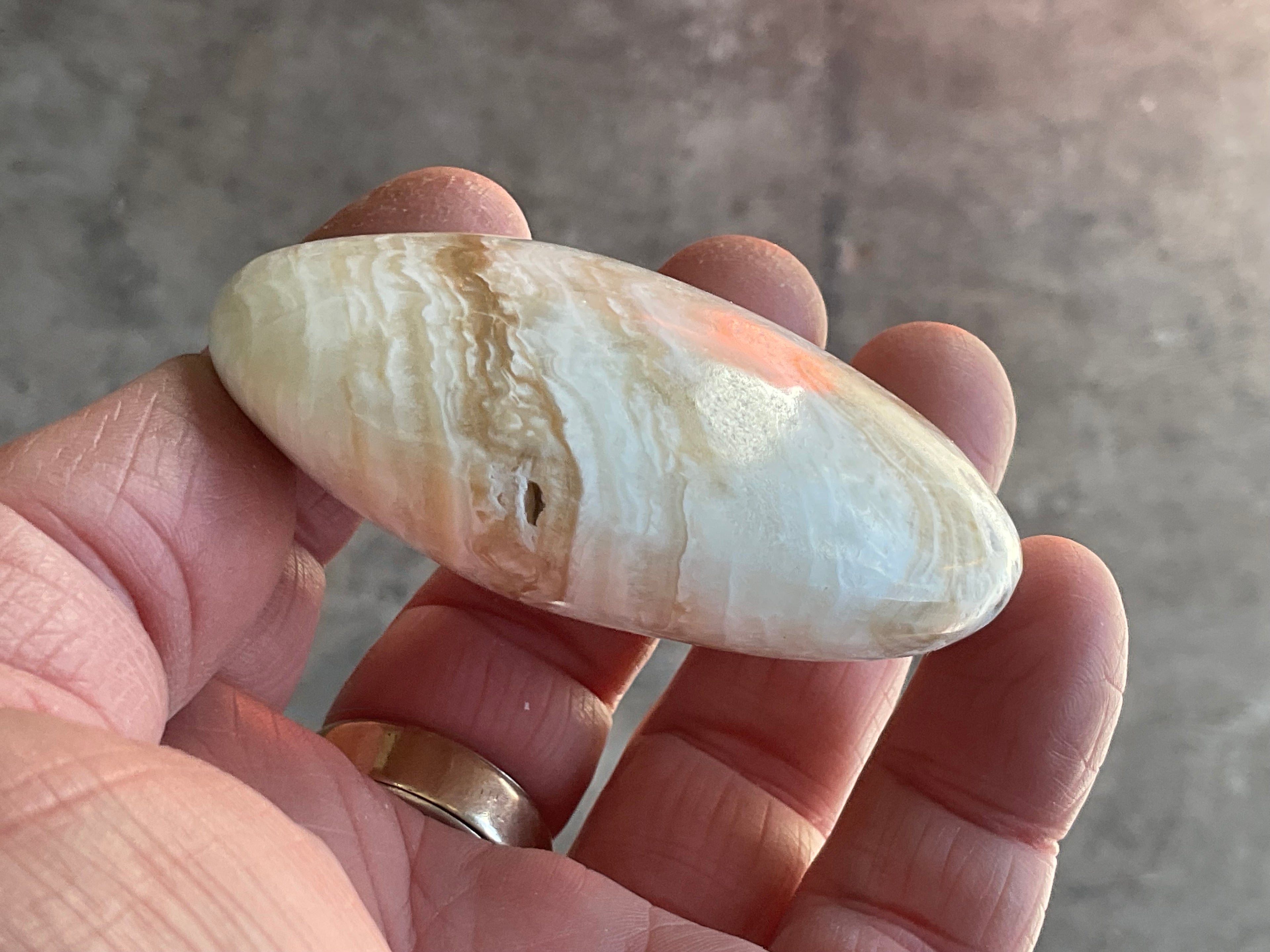 119g Calcite with Aragonite Palmstone 1C