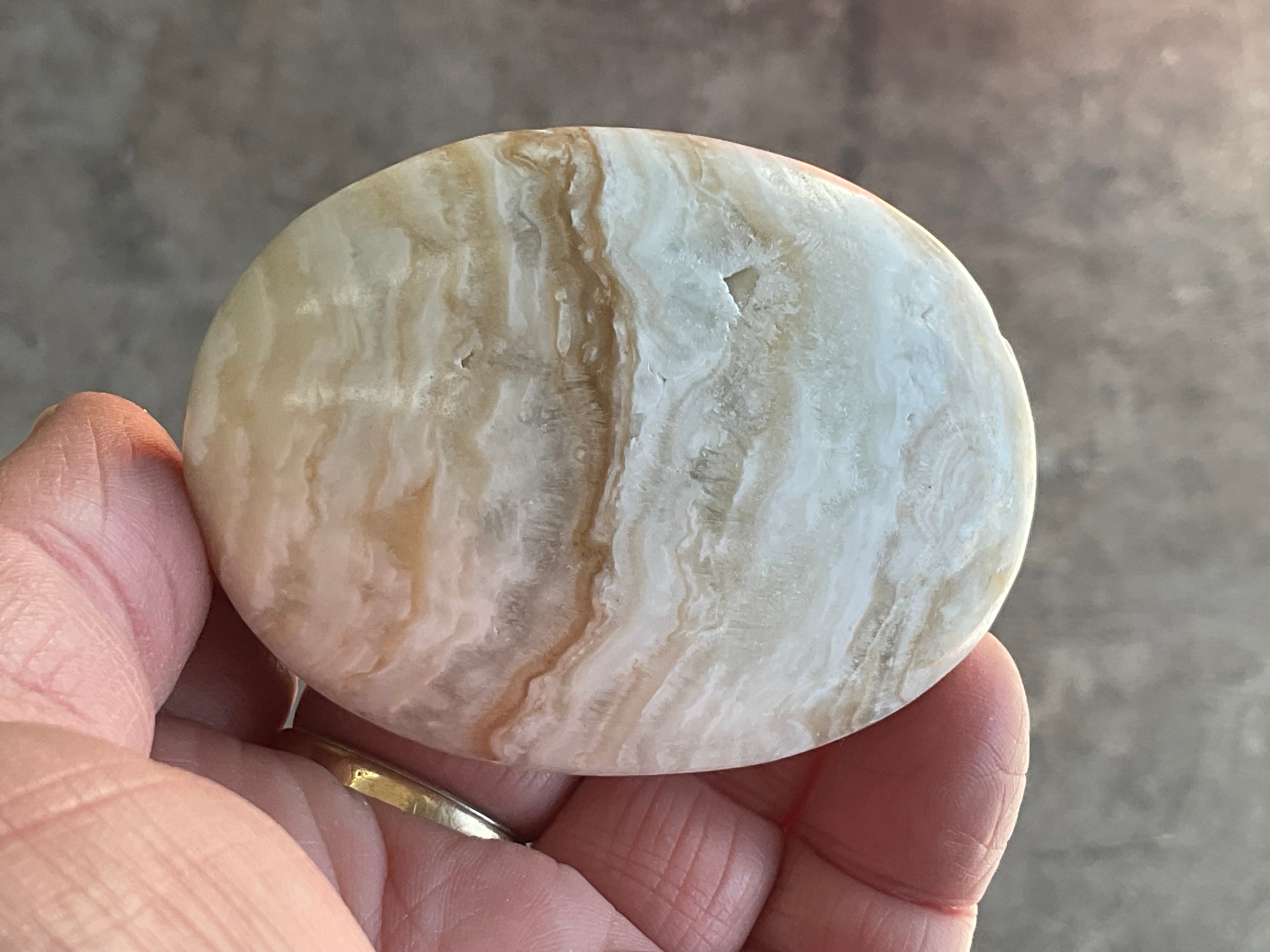 119g Calcite with Aragonite Palmstone 1C