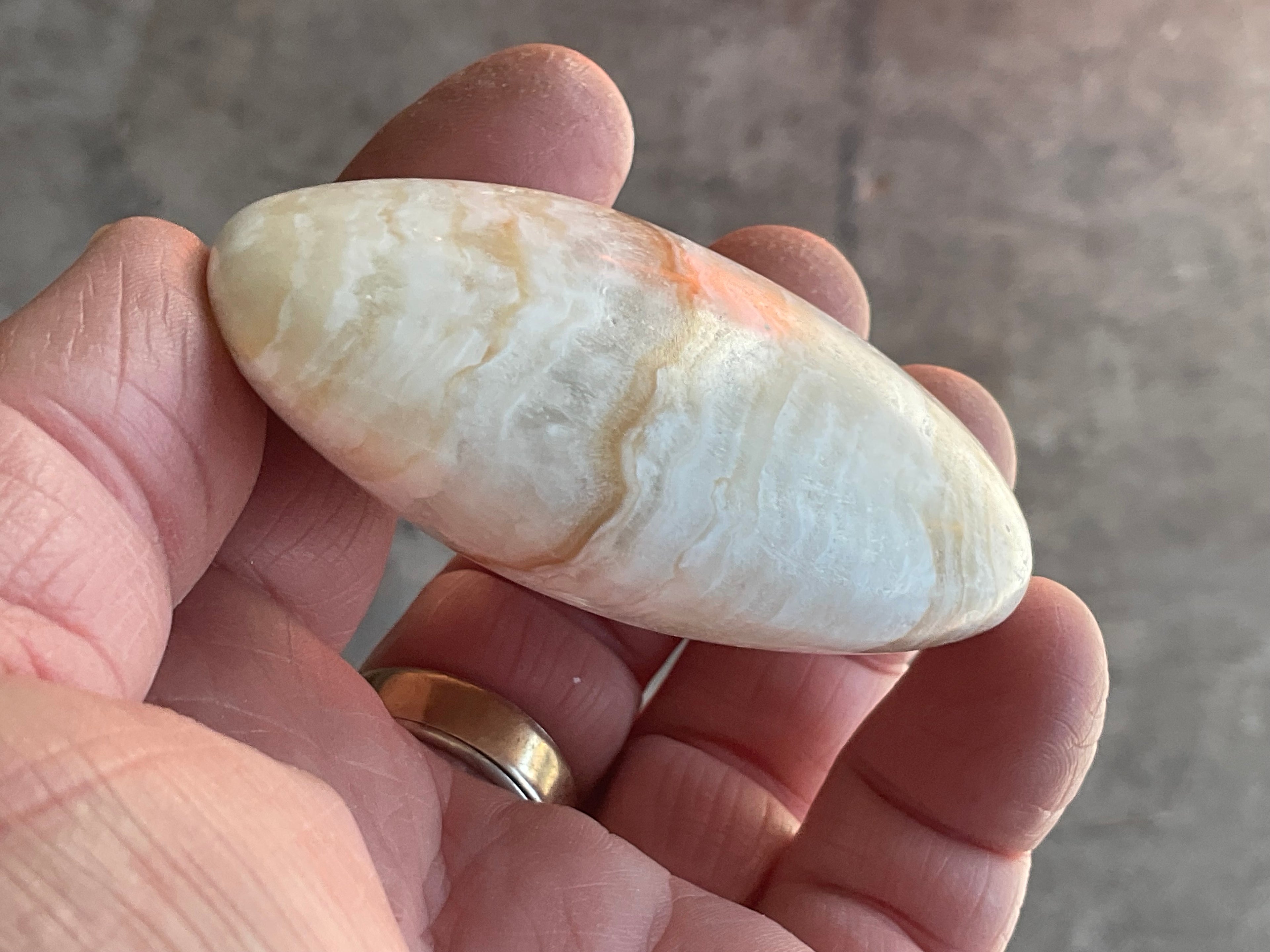 119g Calcite with Aragonite Palmstone 1C