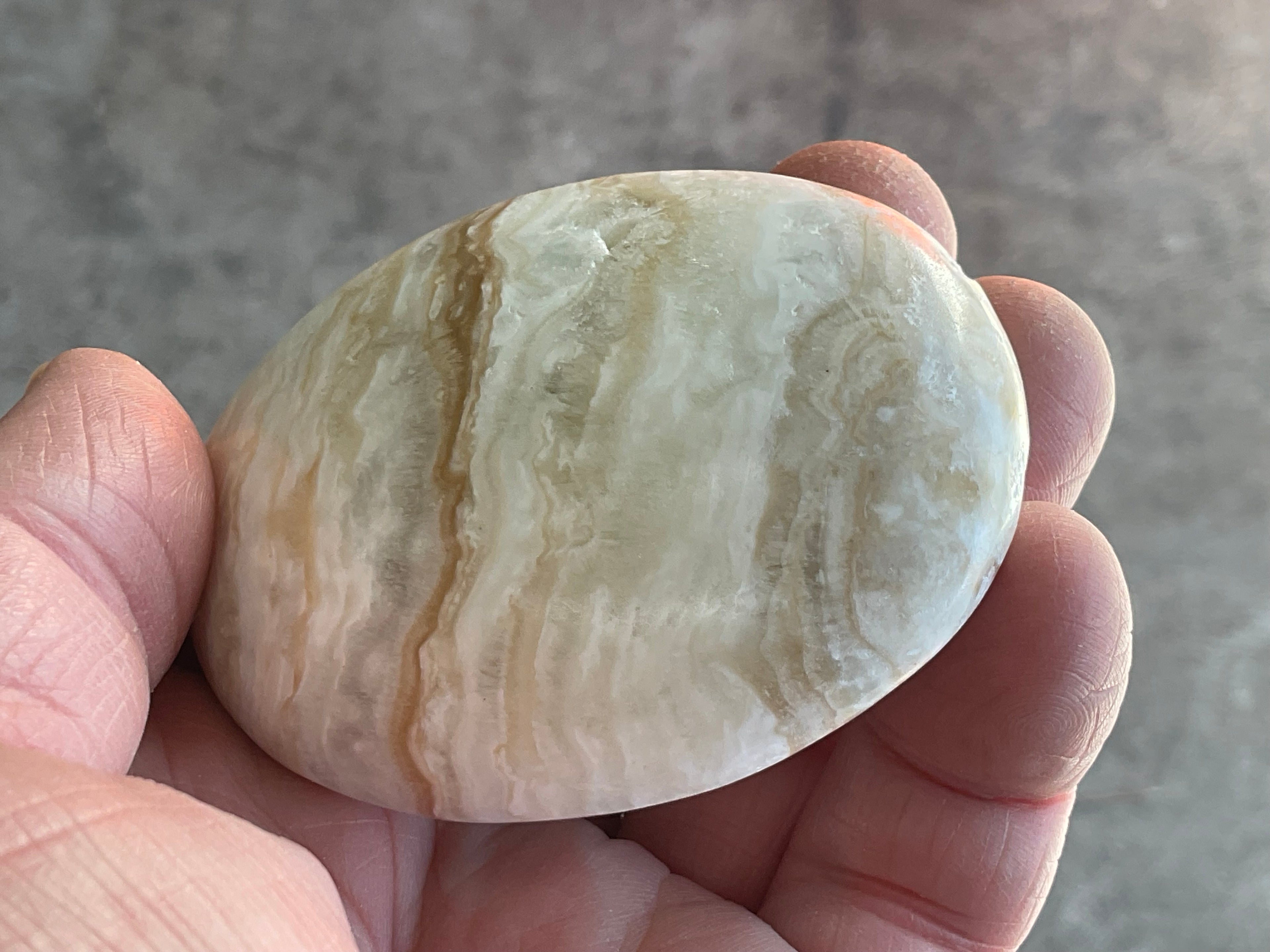119g Calcite with Aragonite Palmstone 1C