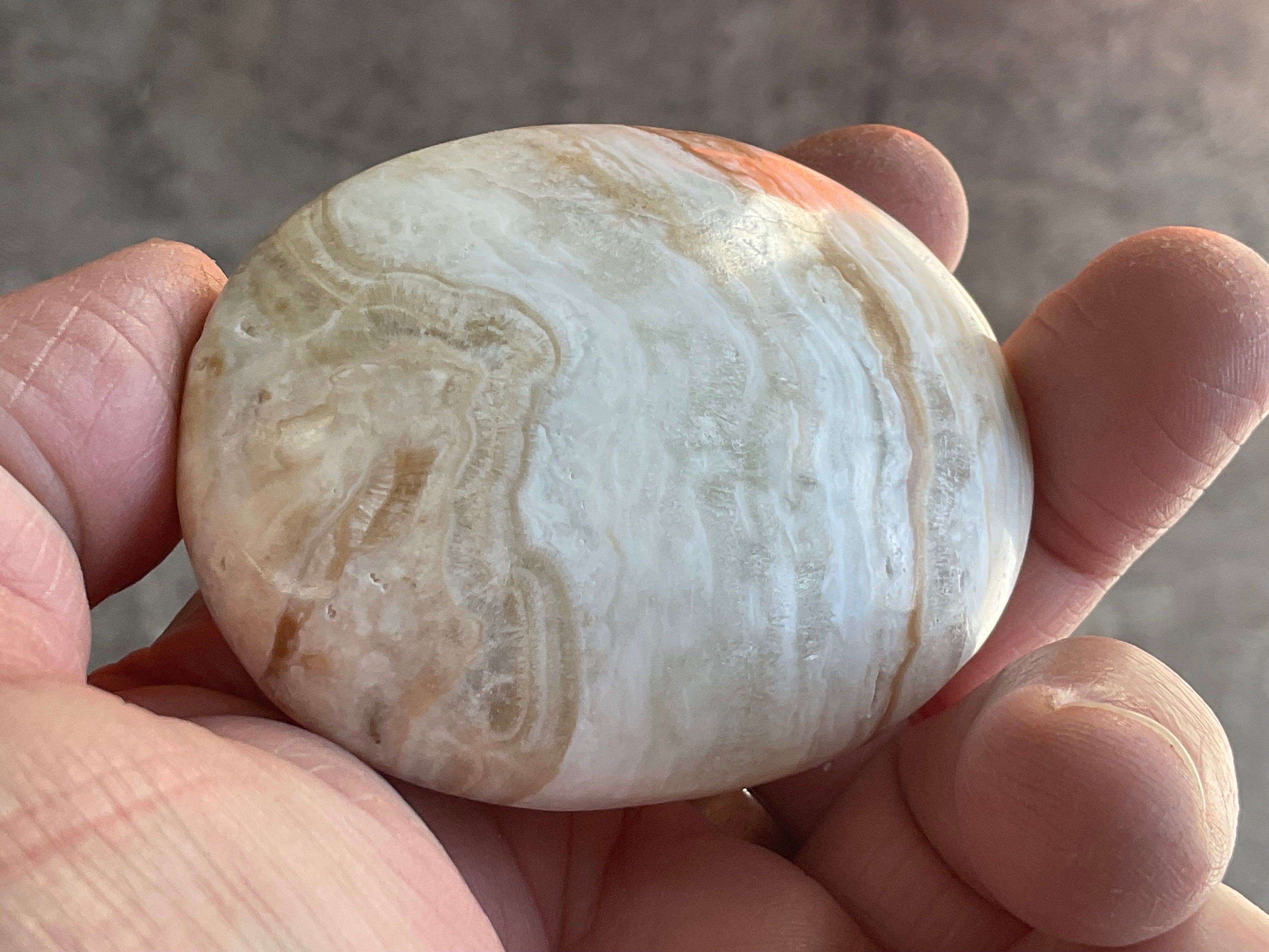 119g Calcite with Aragonite Palmstone 1C