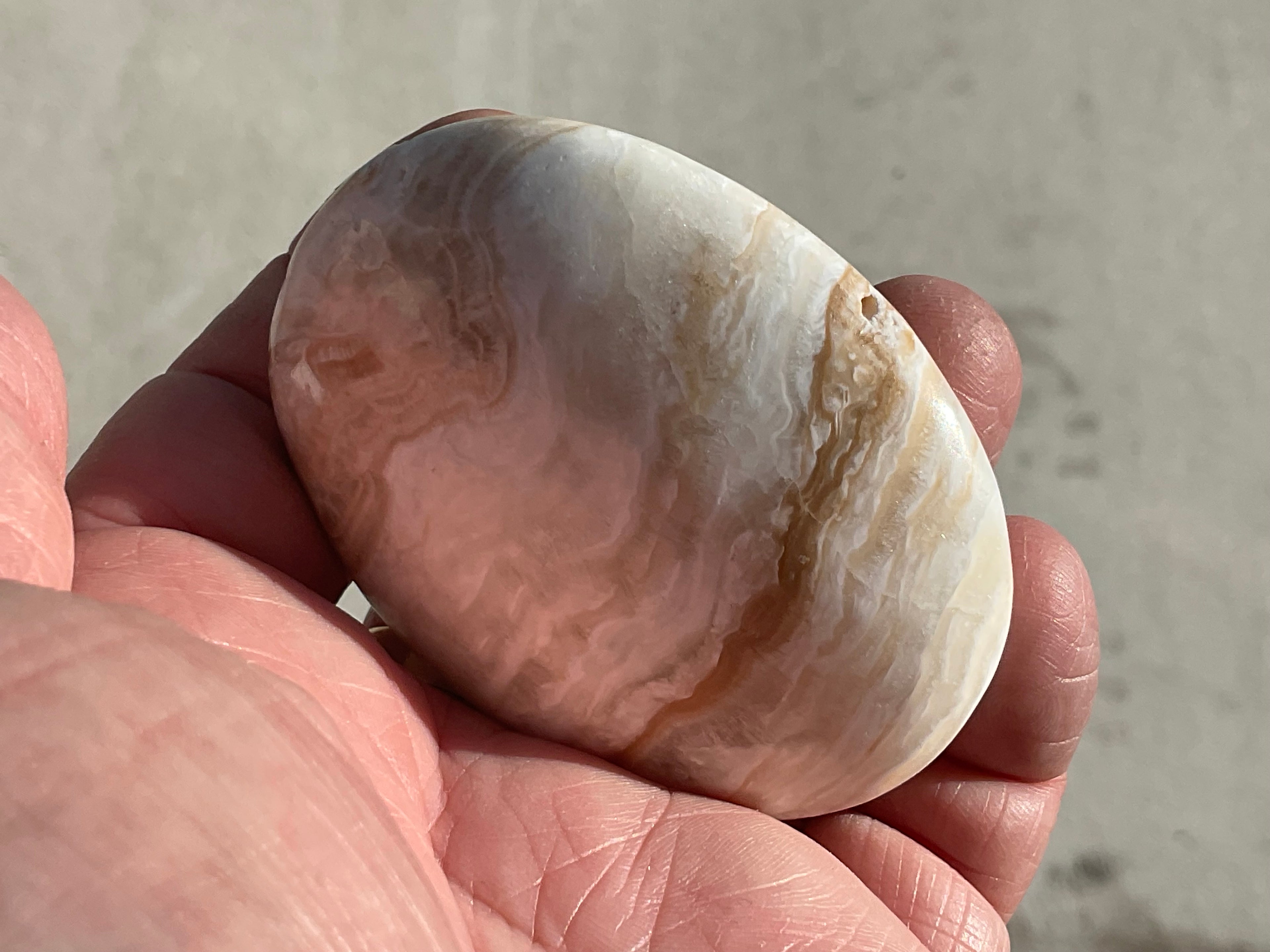 119g Calcite with Aragonite Palmstone 1C