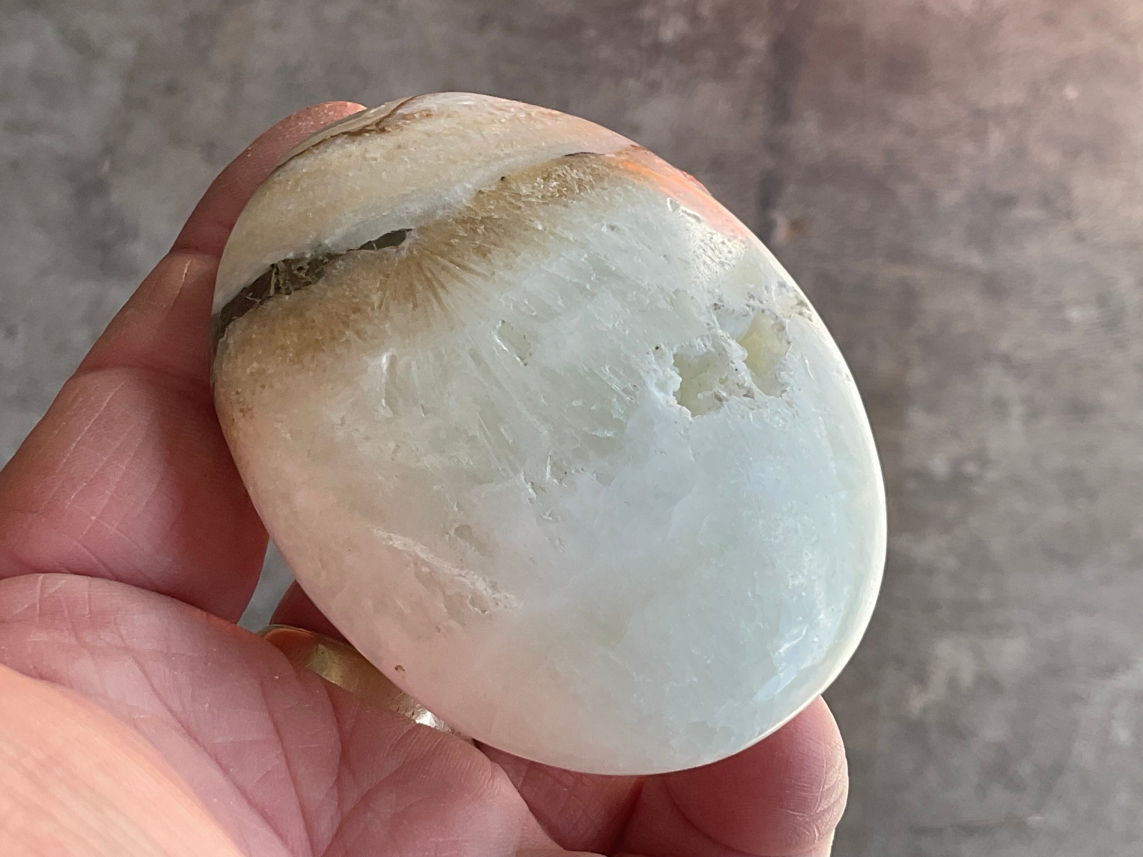 152g Calcite with Aragonite Palmstone 2A