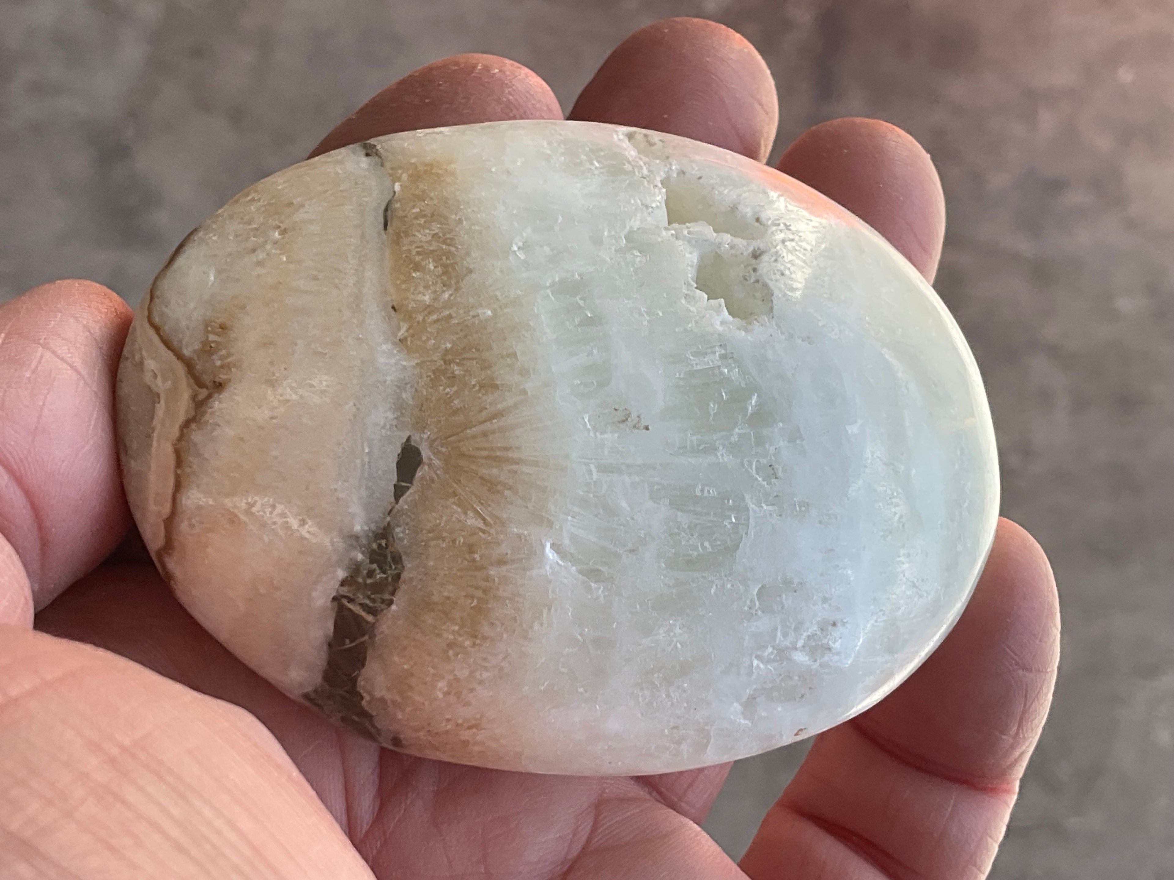 152g Calcite with Aragonite Palmstone 2A