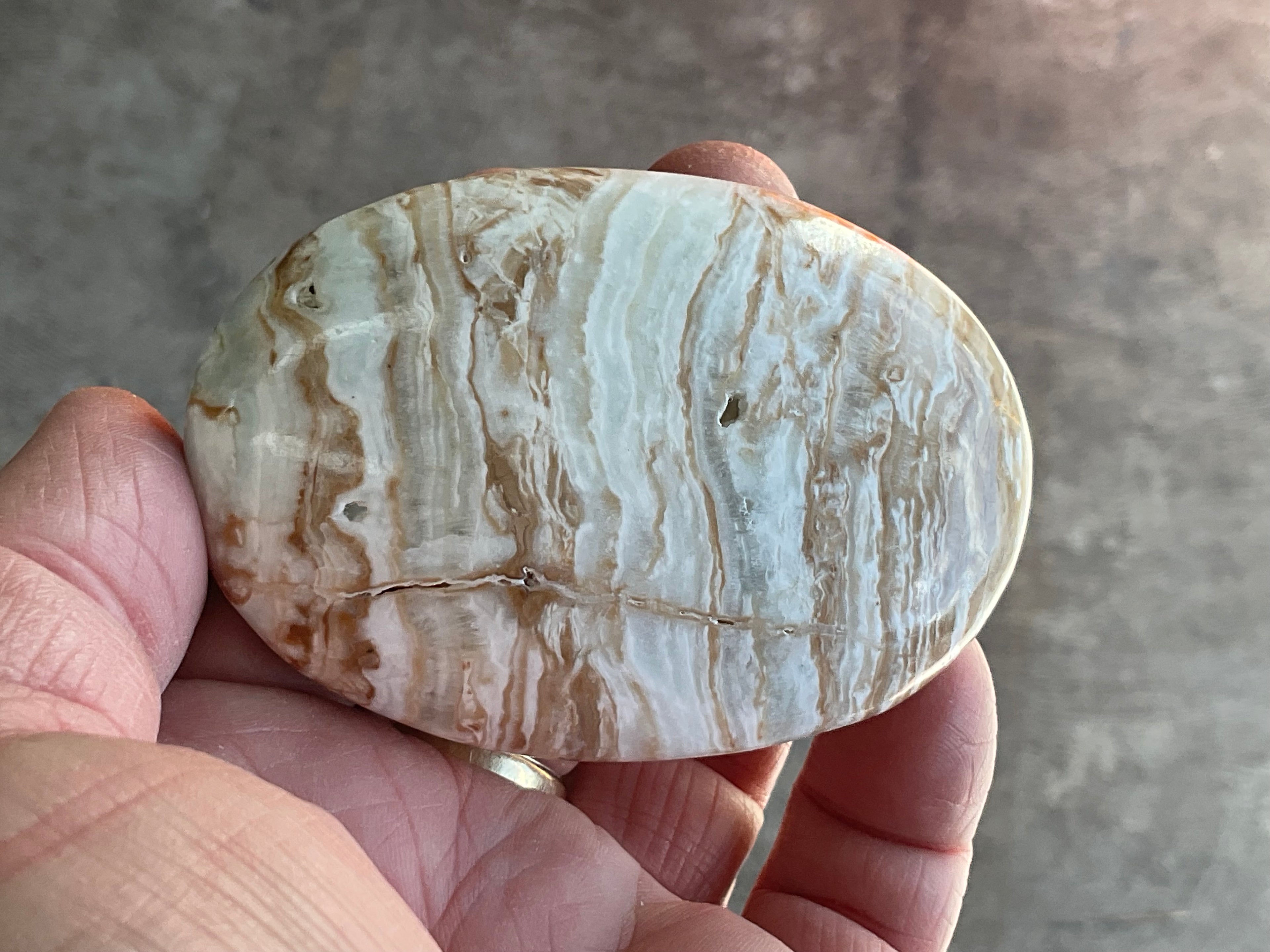 135g Calcite with Aragonite Palmstone 2B