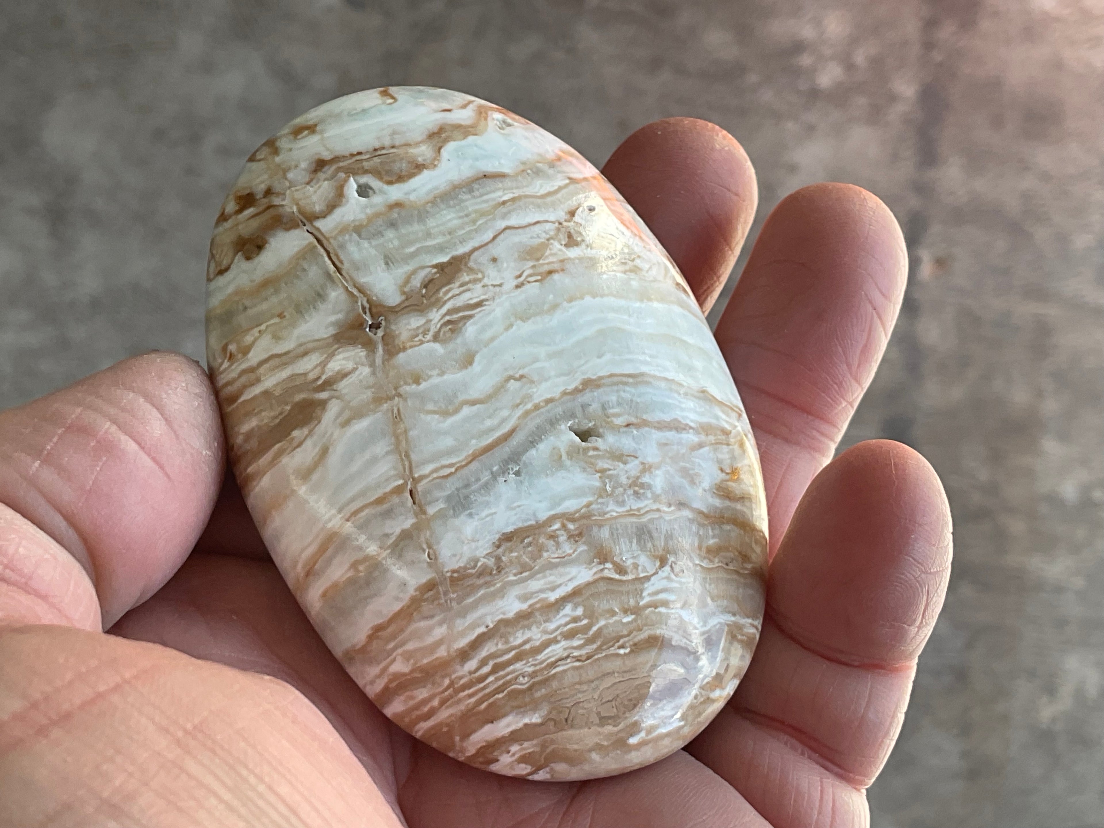 135g Calcite with Aragonite Palmstone 2B