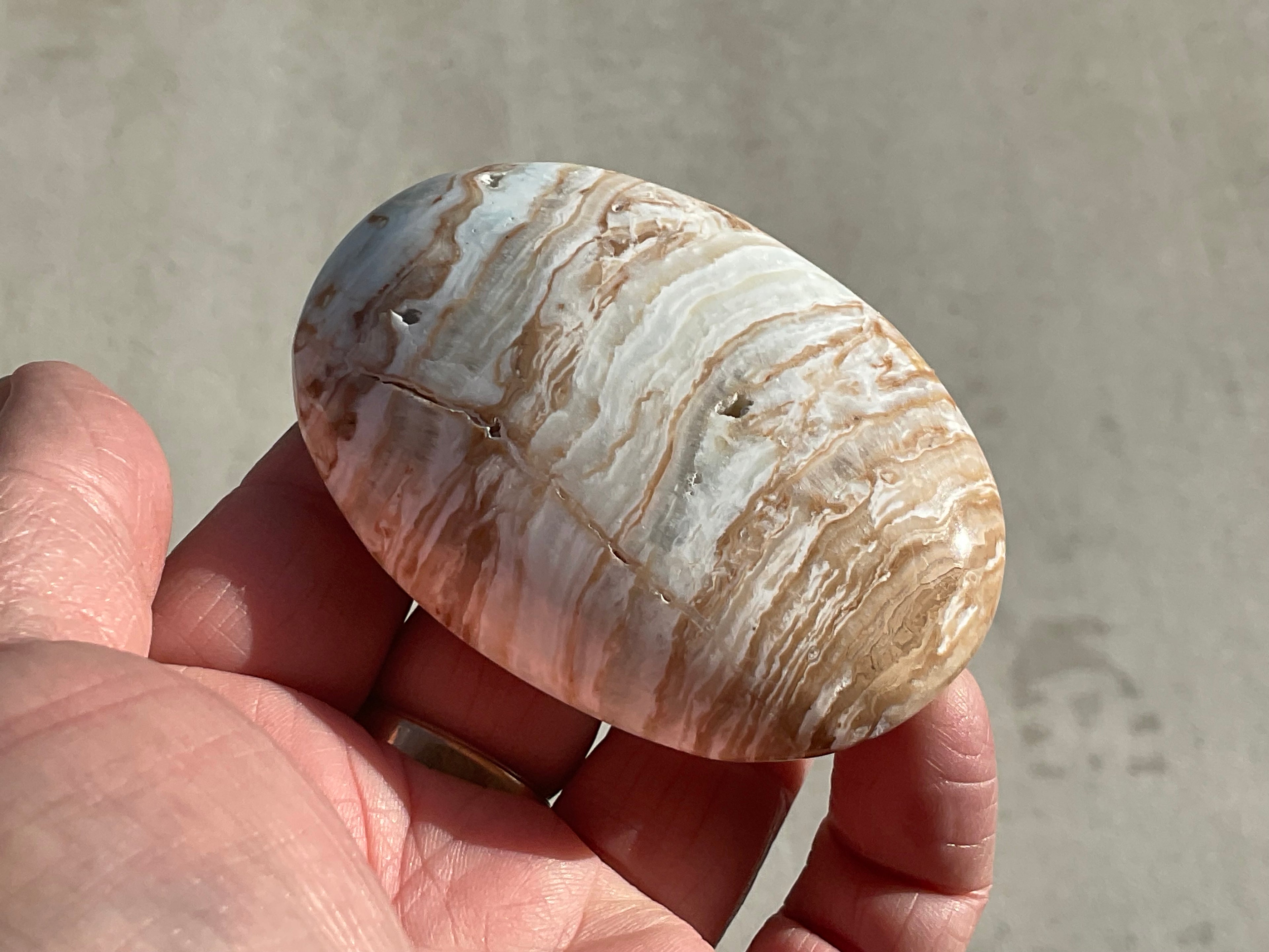 135g Calcite with Aragonite Palmstone 2B