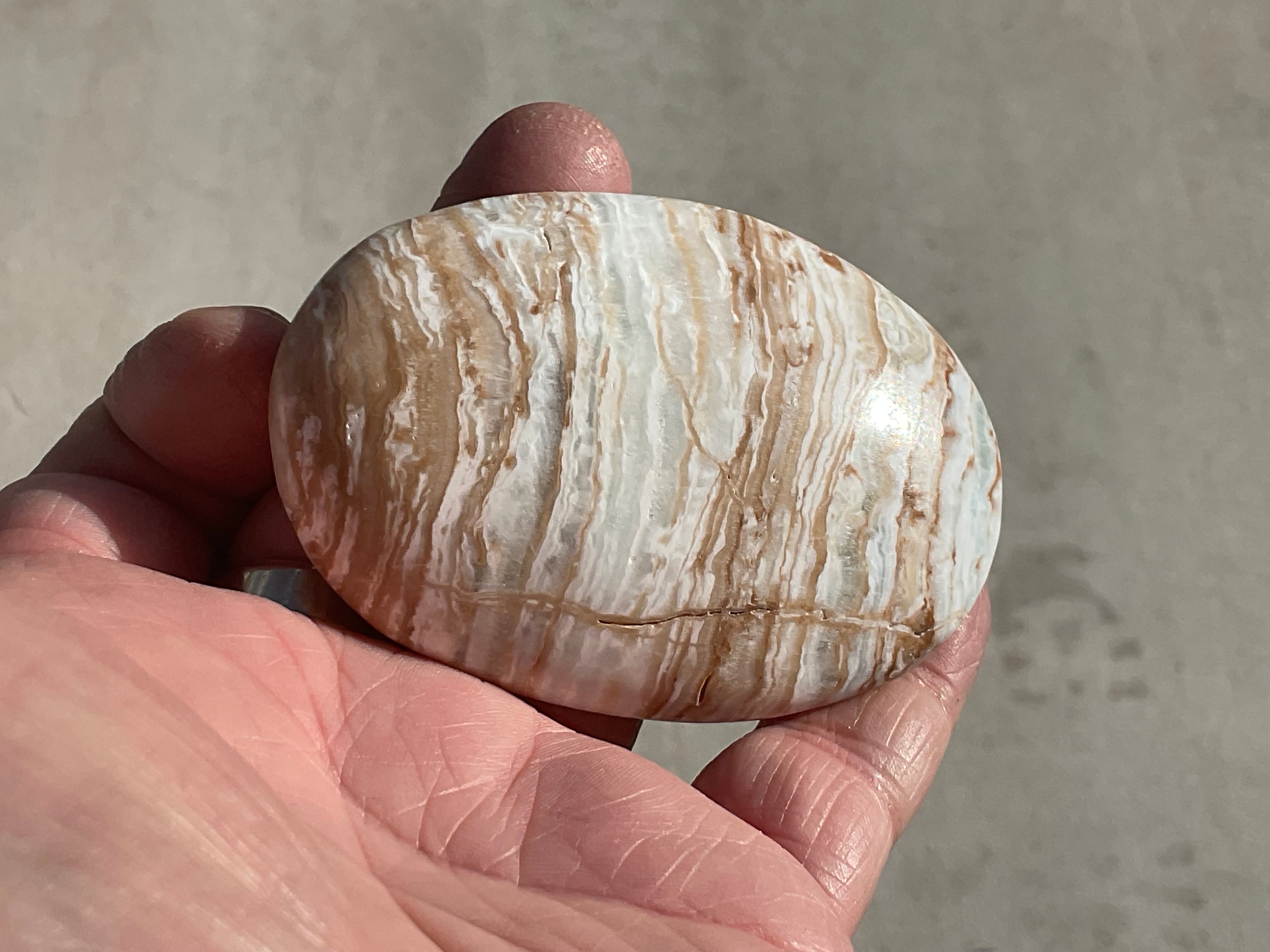 135g Calcite with Aragonite Palmstone 2B