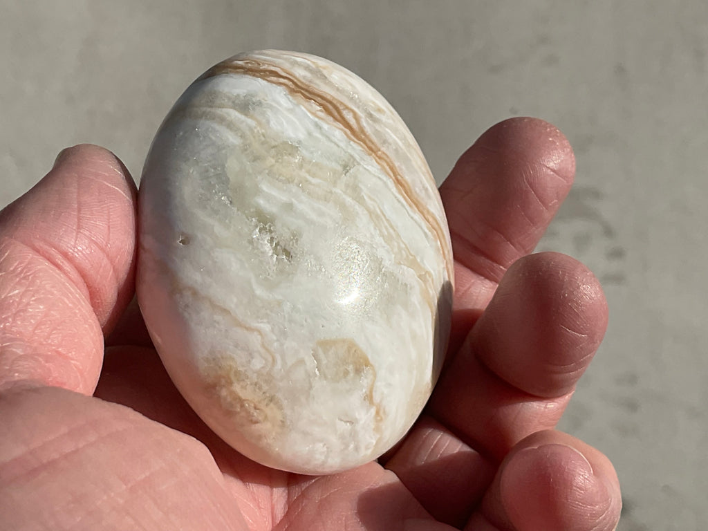 144g Calcite with Aragonite Palmstone 2D