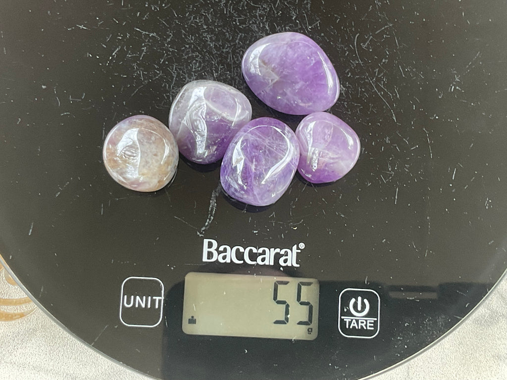 Chevron Amethyst Tumbled Stones