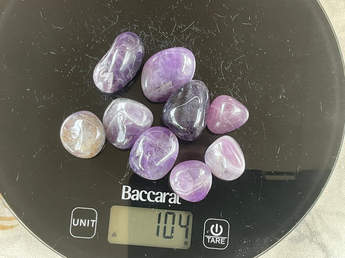 Chevron Amethyst Tumbled Stones