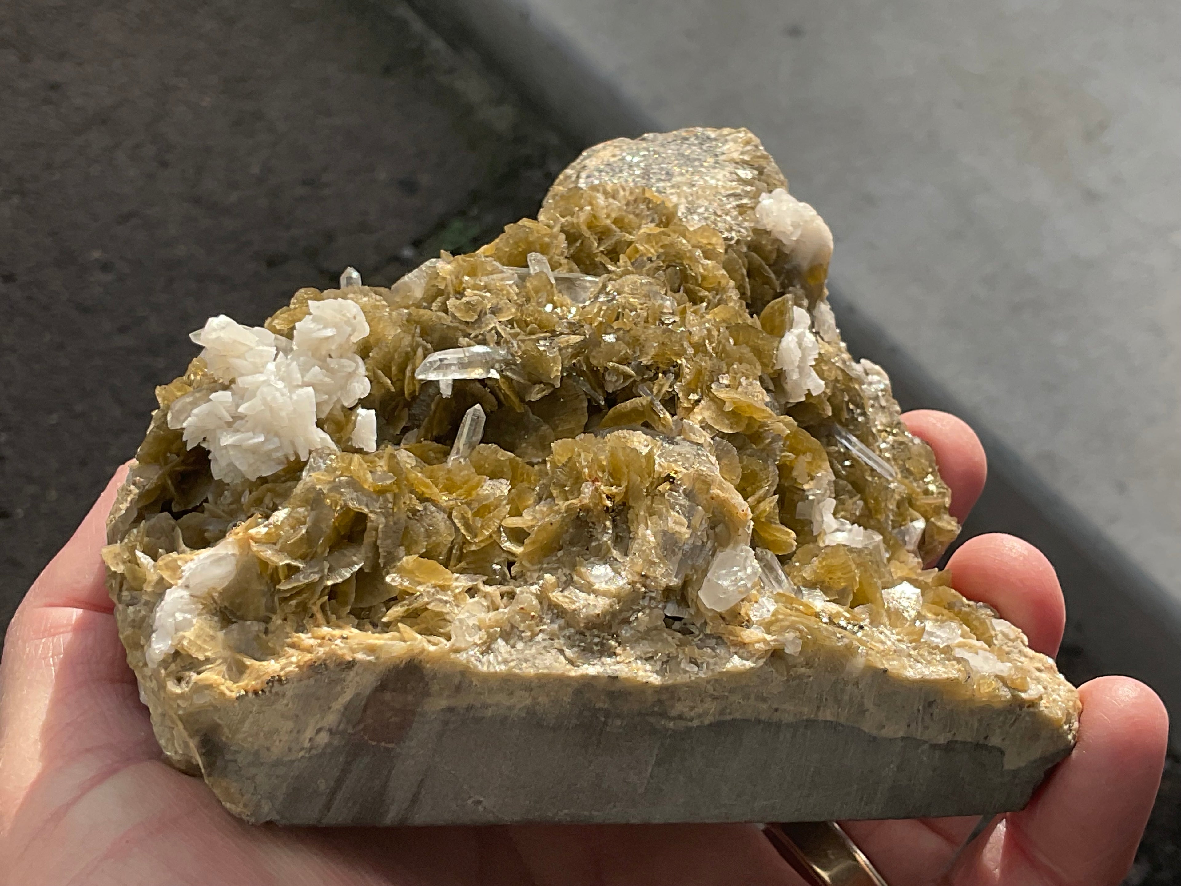 1,416g Golden Bladed Siderite, Quartz and Dolomite Specimen from Guizhou, China