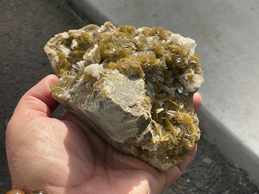 1,416g Golden Bladed Siderite, Quartz and Dolomite Specimen from Guizhou, China