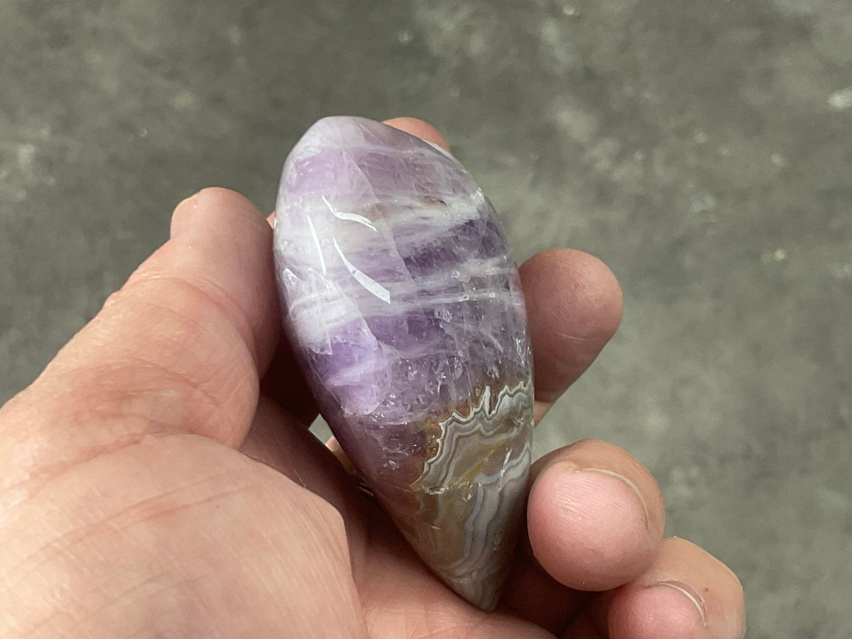 156g Amethyst Agate Heart 1B