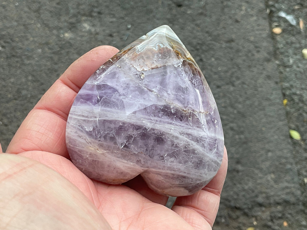156g Amethyst Agate Heart 1B