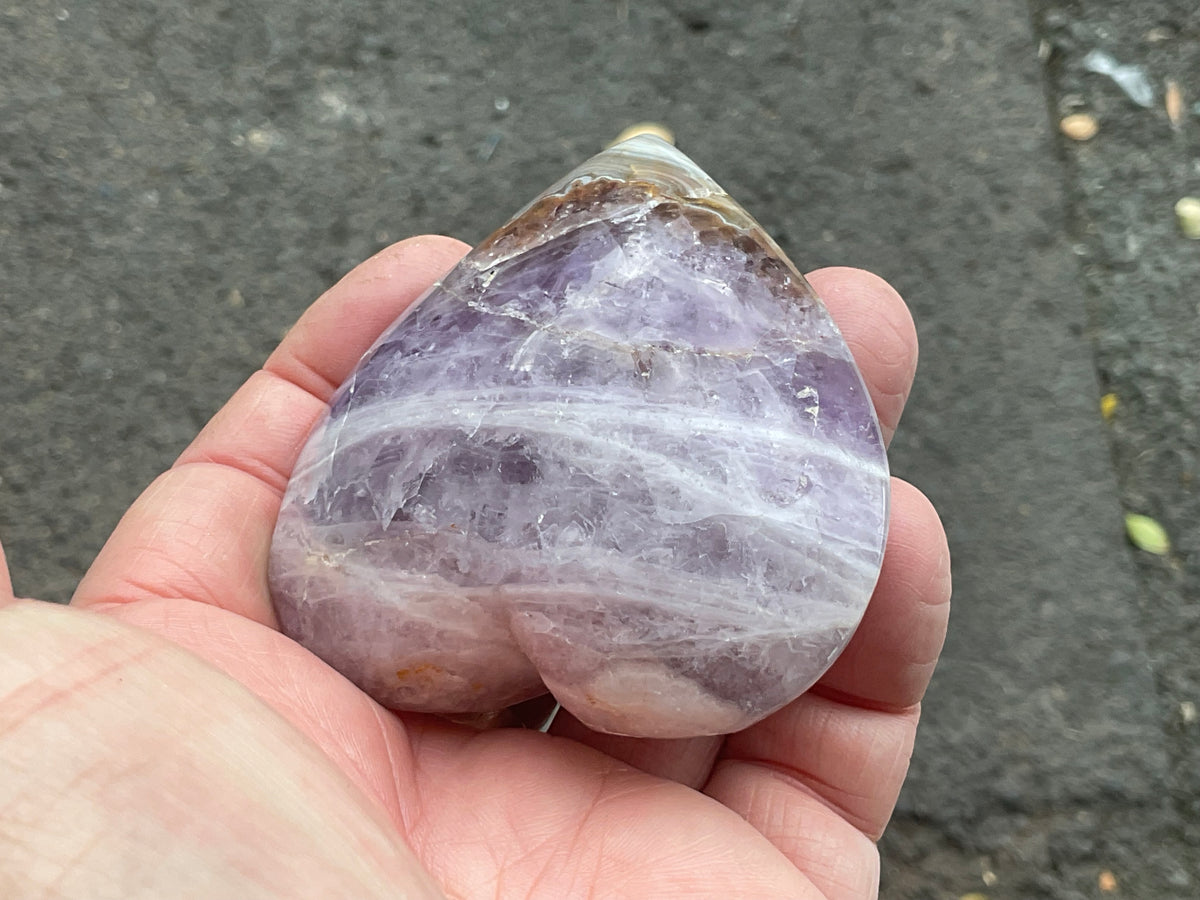 156g Amethyst Agate Heart 1B