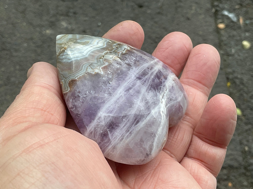 156g Amethyst Agate Heart 1B