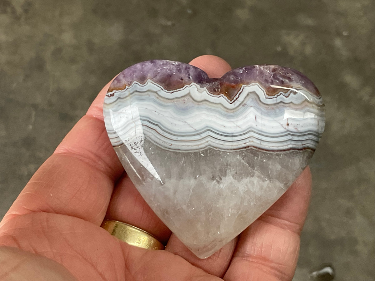 81g Amethyst Agate Heart 3A