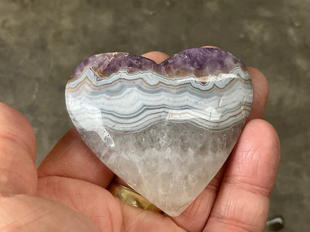81g Amethyst Agate Heart 3A