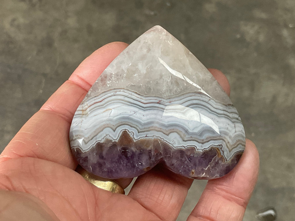 81g Amethyst Agate Heart 3A