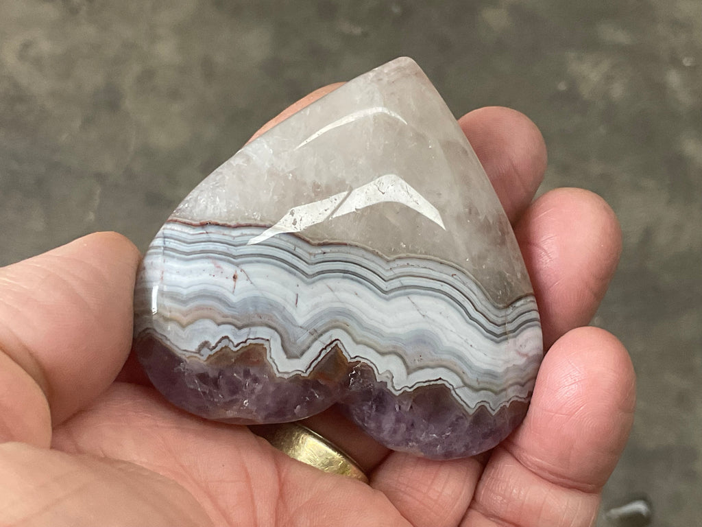 81g Amethyst Agate Heart 3A