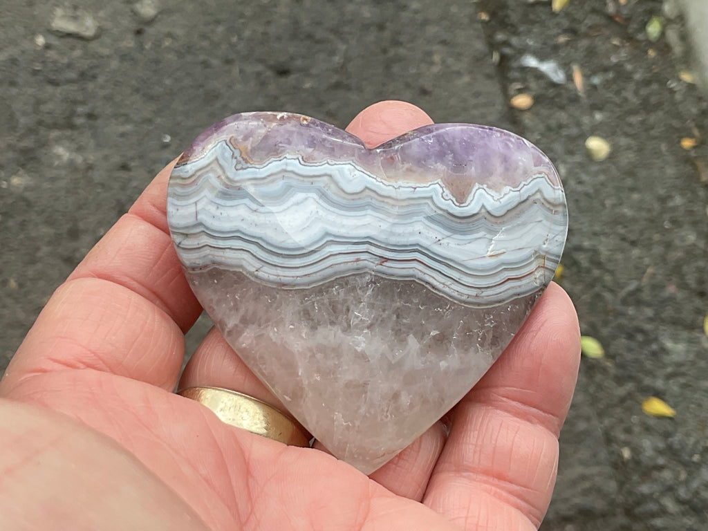 81g Amethyst Agate Heart 3A