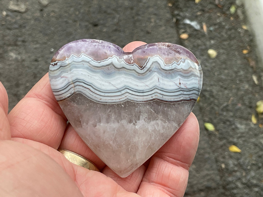 81g Amethyst Agate Heart 3A