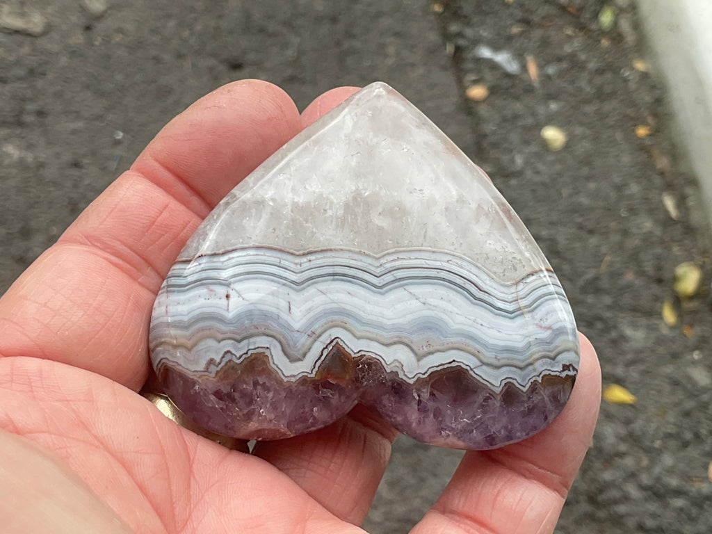 81g Amethyst Agate Heart 3A