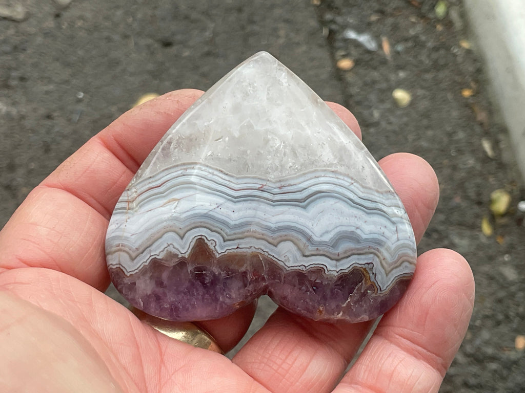 81g Amethyst Agate Heart 3A