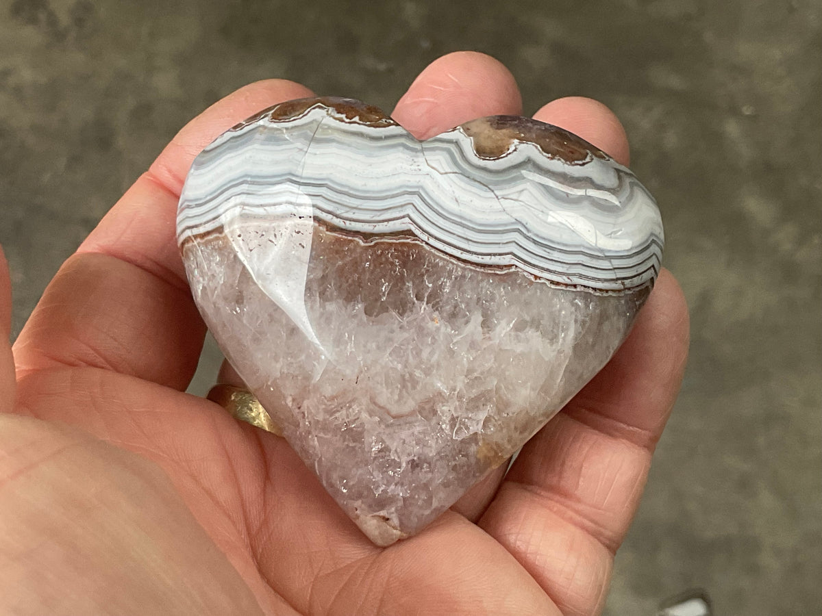 140g Amethyst Agate Heart 3B