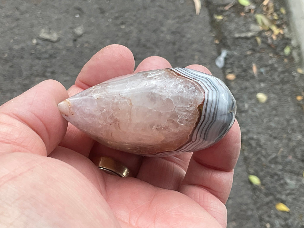 140g Amethyst Agate Heart 3B