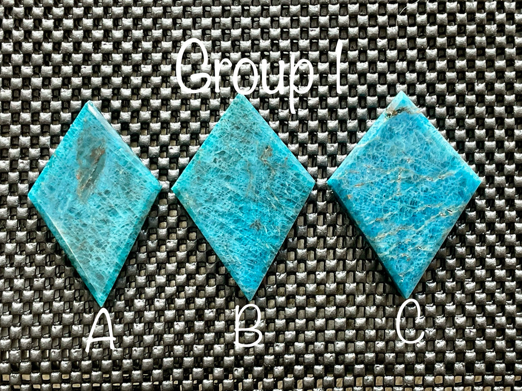 64g Blue Apatite Polished Diamond with stand 1B