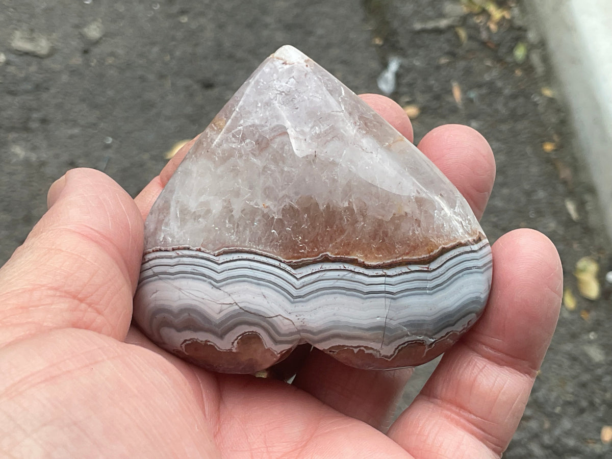 140g Amethyst Agate Heart 3B