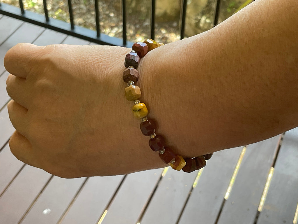 Mookaite Faceted Bead with Spacers Bracelet