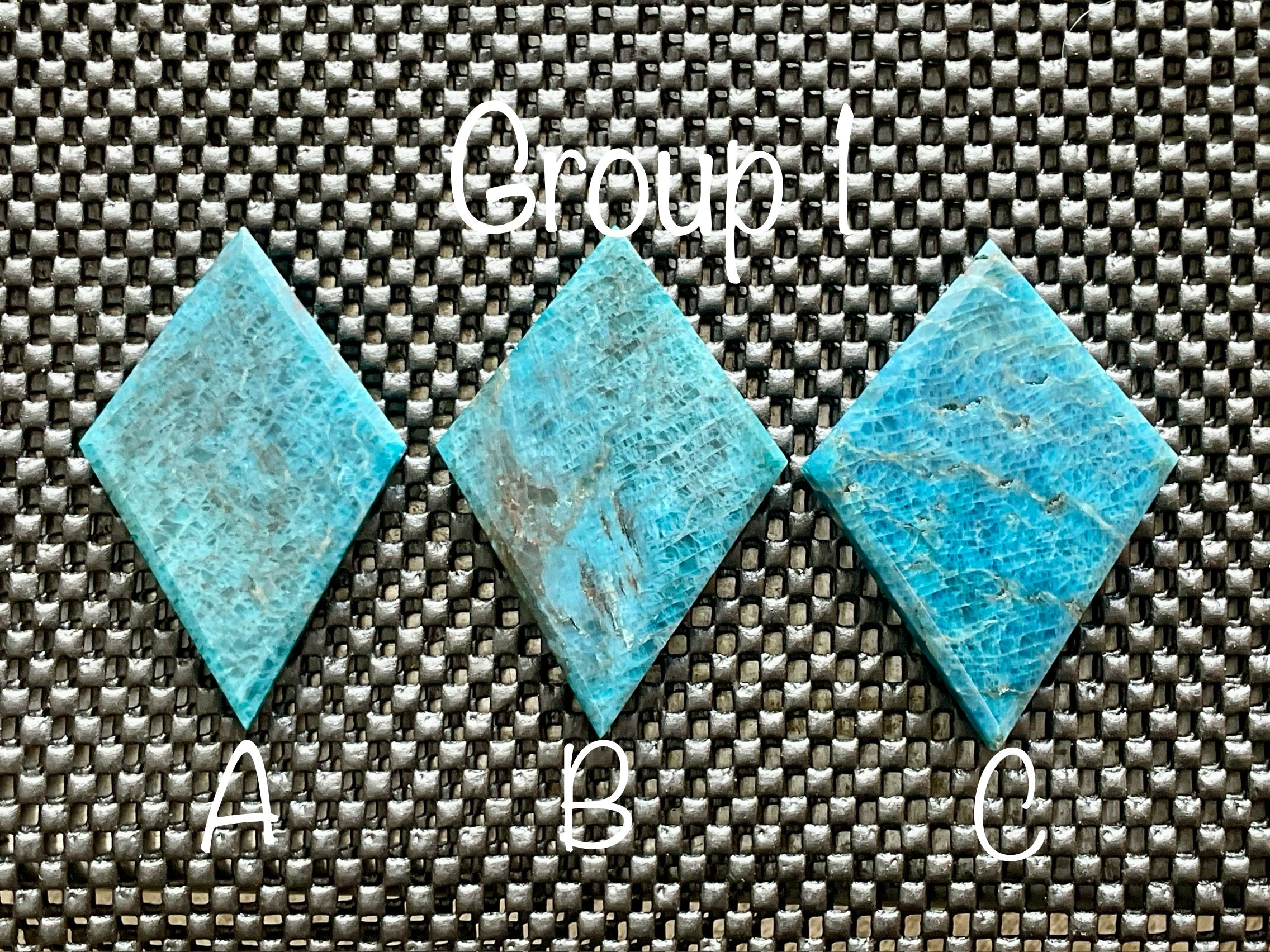 56g Blue Apatite Polished Diamond with stand 1A