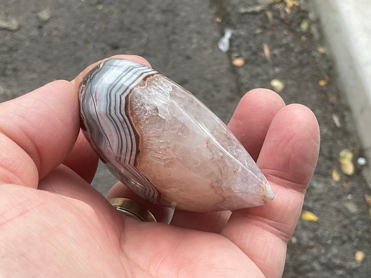 140g Amethyst Agate Heart 3B