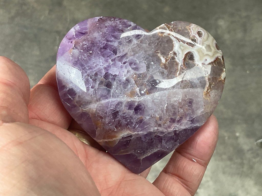 176g Amethyst Agate Heart 4A