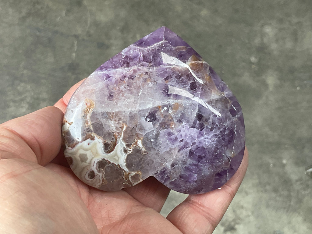 176g Amethyst Agate Heart 4A
