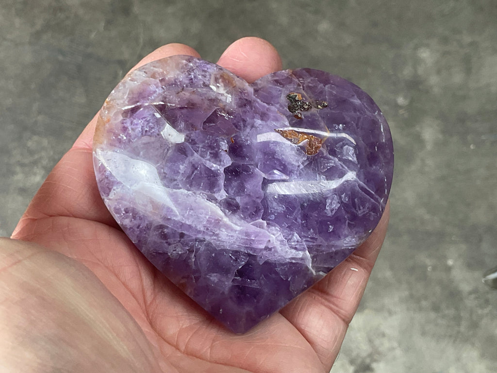 176g Amethyst Agate Heart 4A