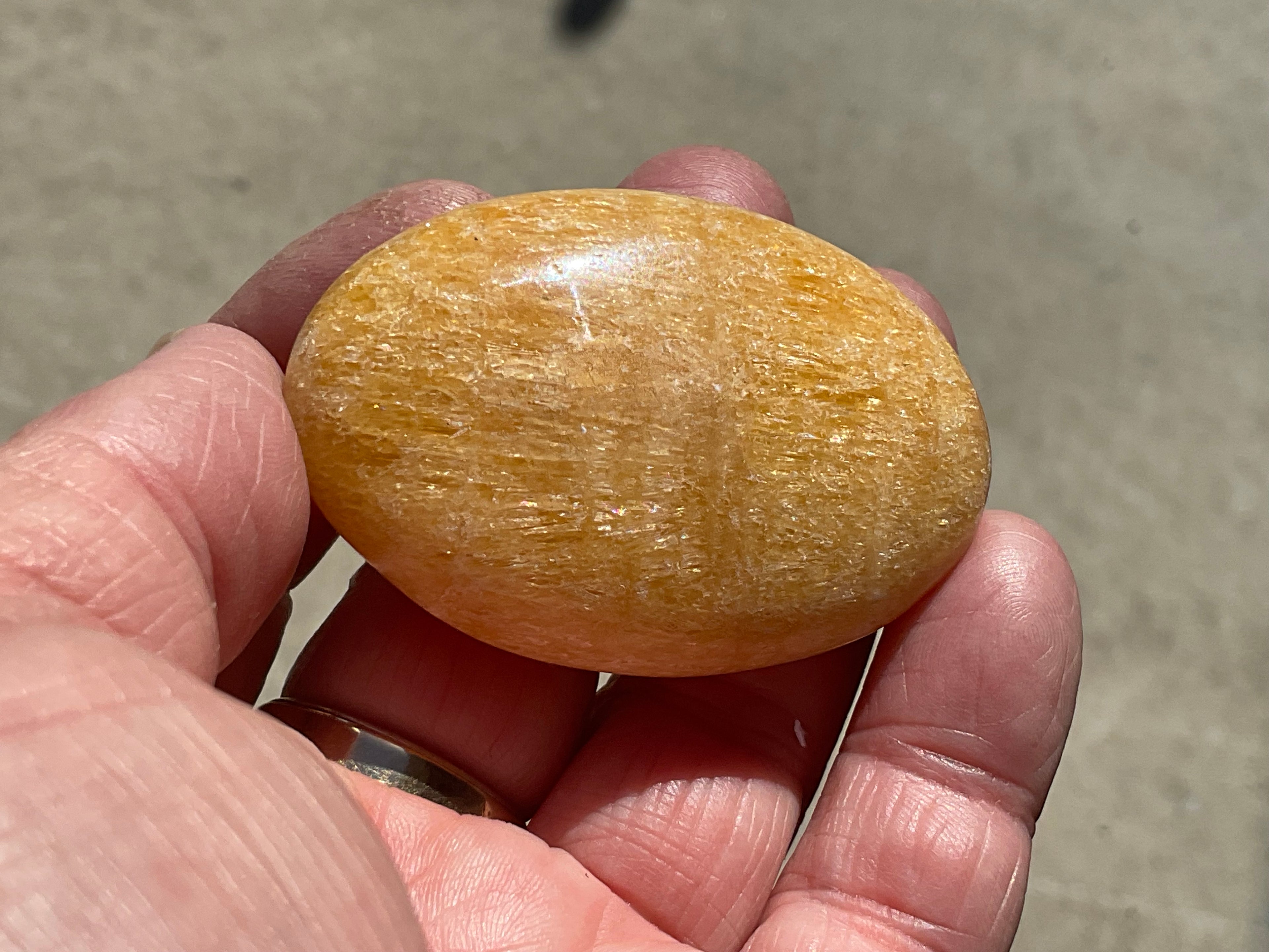 64g “Orange Fire” Calcite Palmstone 3A