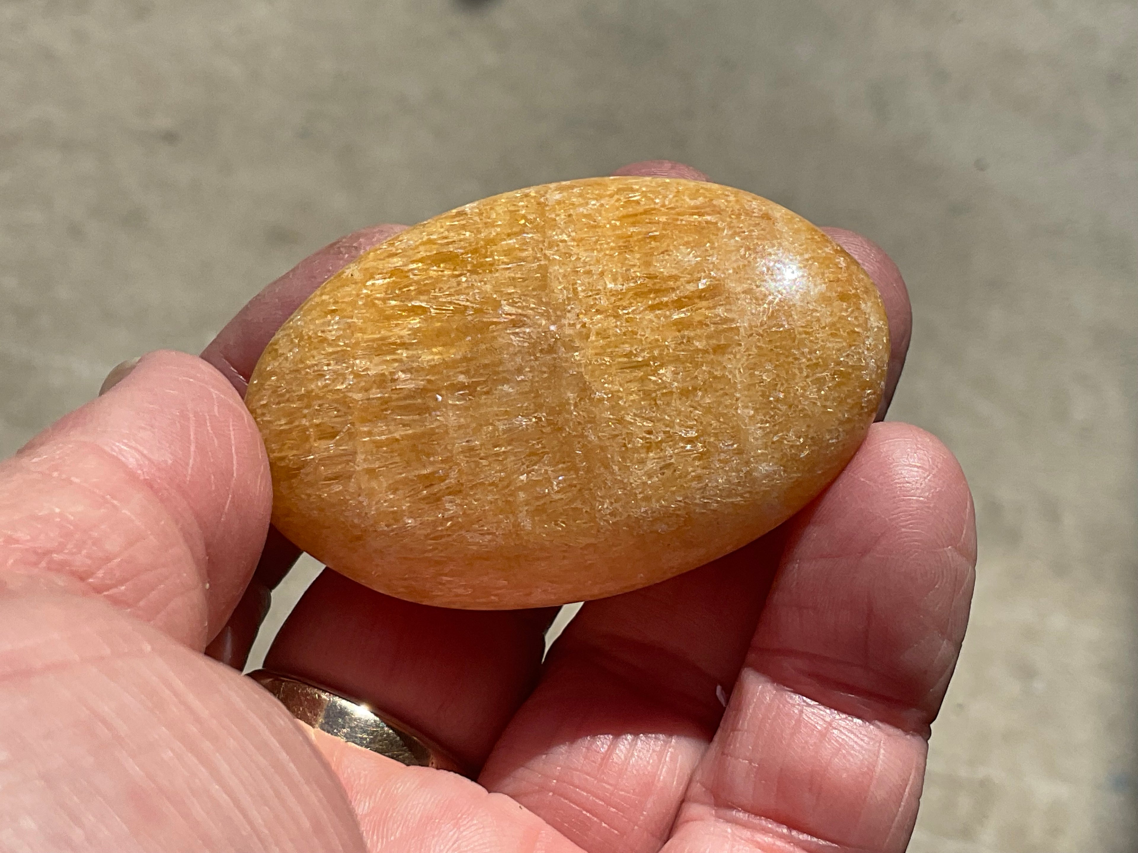 64g “Orange Fire” Calcite Palmstone 3A