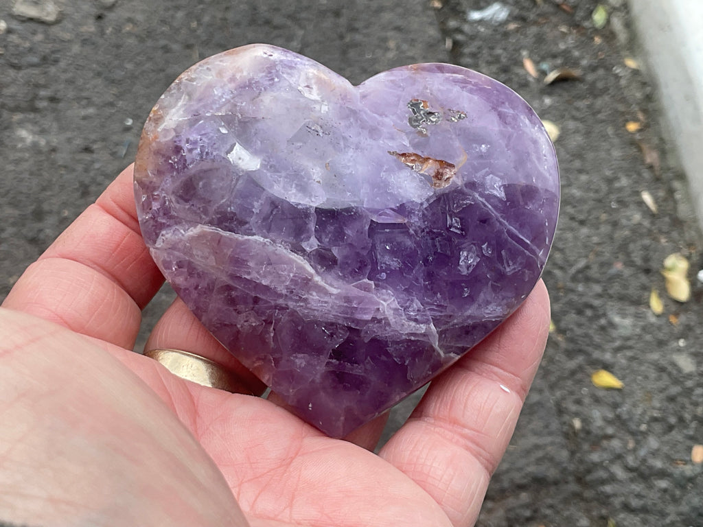 176g Amethyst Agate Heart 4A